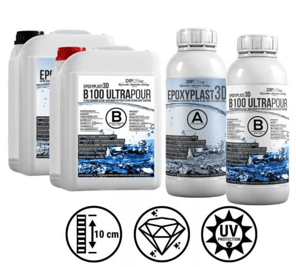 Dipon EpoxyPlast 3D B100 UltraPour öntőgyanta (10cm)